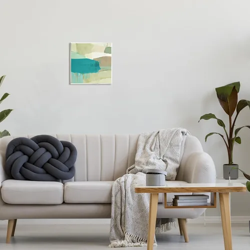 Vista 2 de Stupell Industries Placa de pared abstracción verde y azul por Flora Kouta Stupell Industries 12 x 12 Inches, Easy to Hang and Sturdy, Made in
