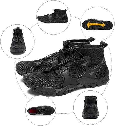 Vista 6 de SOBASO Zapatos de senderismo para hombre zapatos de correr de sendero elegantes y antideslizantes para fitness caminar correr calcetines