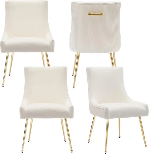 Vista 28 de adochr Juego de 2 sillas de comedor de terciopelo con patas de metal dorado 2-Azul oscuro