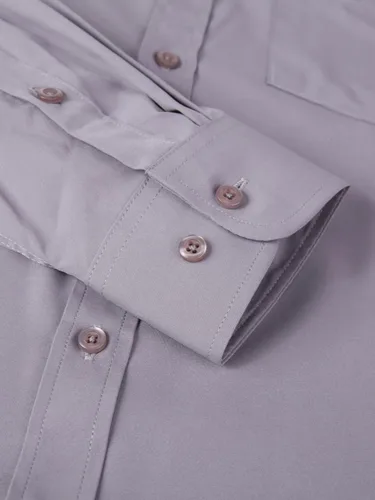 Vista 47 de corfty Camisa de vestir de manga larga para hombre, ajuste regular, elástica, sin arrugas, casual, con botones