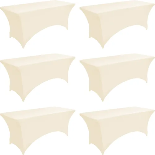 Vista 31 de Paquete de 2 Cubiertas de Mesa de Spandex de 4 pies para Mesas Plegables Rectangulares - Manteles Elásticos Ajustados Resistentes a las Arrugas