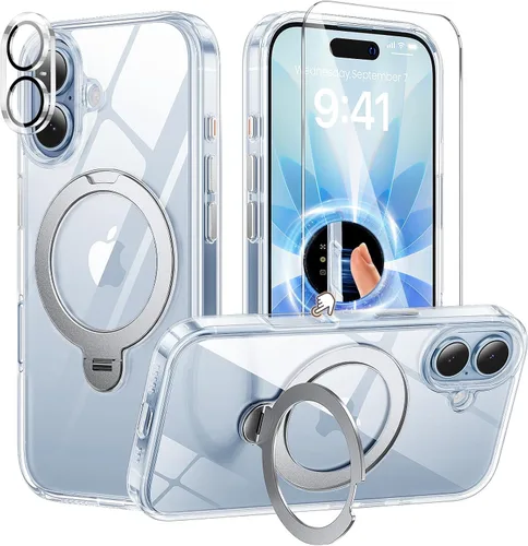 Vista 68 de Funda para iPhone 11, funda magnética con función atril [protección de grado militar] y [compatible con MagSafe], funda protectora delgada