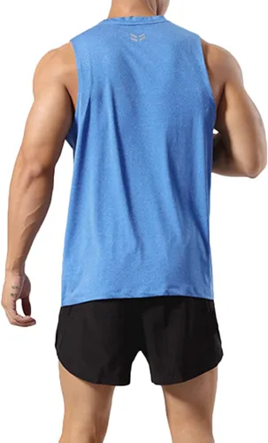 Vista 3 de Magiftbox Camiseta sin mangas para hombre de entrenamiento muscular, chaleco de gimnasio, fitness, trotar, deportes, secado rápido, T49T51