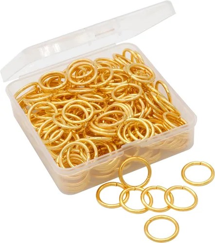 Vista 16 de 100 anillos de salto abiertos de 0.71 pulgadas, conectores de joyería de bronce para hallazgos de joyería, suministros de fabricación, pulseras
