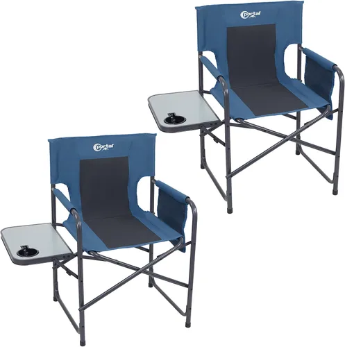 Vista 9 de Portal Silla de directores sillas de camping para adultos con mesa auxiliar, sillas plegables para adultos, sillas de director plegables para sillas