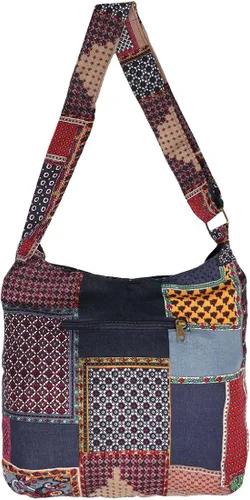 Vista 2 de kilofly Bolso de hombro de algodón hippie bohemio multi bolsillos bolso de mano