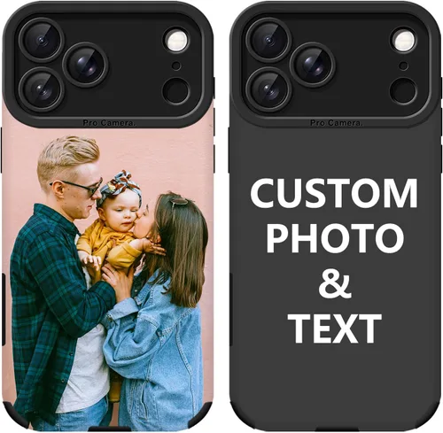 Vista 6 de Funda personalizada para iPhone 17, 16, 15, 14, 13, 12, 11 Pro/Max/Air/Puls, piel sintética + material TPU, bolsa de aire de cuatro esquinas es
