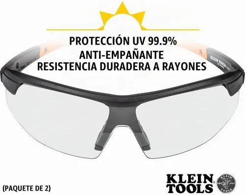 Vista 3 de KLEIN TOOLS 60171 Gafas de seguridad semicarco, lente transparente, paquete