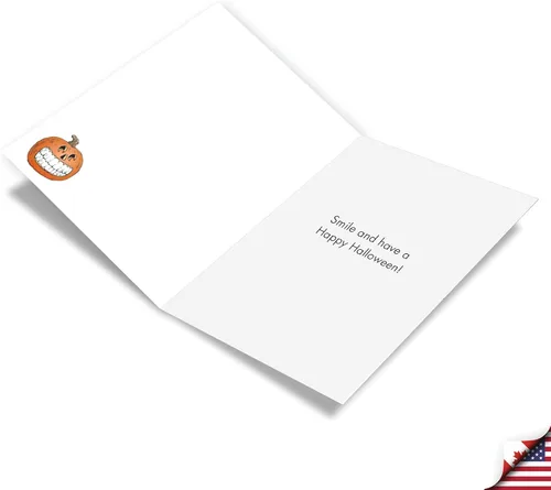 Vista 2 de NobleWorks - Juego de 12 divertidas tarjetas de felicitación de Halloween con sobres de 5 x 7 para hombres, mujeres 1x12 diseños - Calabaza