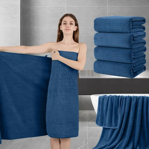 Vista 58 de Juego de toallas de baño de 8 piezas 2 toallas de baño grandes de gran tamaño, 2 toallas de mano y 4 paños Juego de toallas de baño ultrasuaves