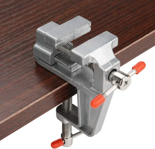 Vista 7 de Mini alicates planos Miniatura Banco Vise Abrazadera de mesa Pinzas planas Prensa de taladro Vice Mesa de aleación de aluminio Herramienta