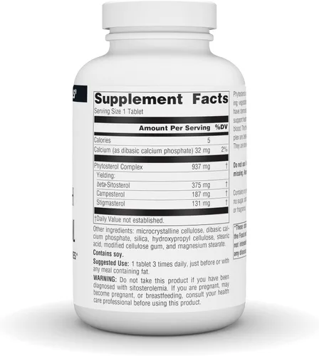 Vista 3 de Source Naturals Mega Strength Beta Sitosterol 375mg - 60 Tabletas