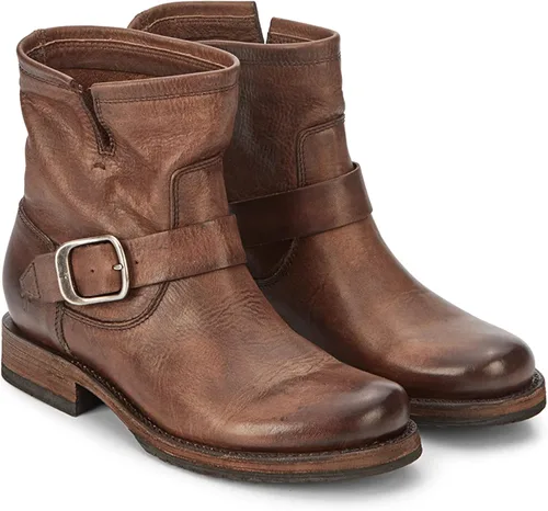 Vista 9 de Frye Veronica Botines para mujer hechos de cuero cepillado de grano completo con herrajes de metal antiguo e impermeables construcción de ribete