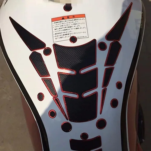 Vista 4 de 1 Juego de Calcomanía Universal 3D Negra para Tanque de Gasolina de Motocicleta, Almohadilla Calcomanía Protectora de Tanque de Combustible