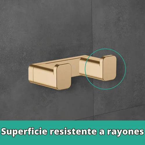 Vista 3 de hansgrohe AddStoris 41755340 - Accesorios de doble gancho en cromo negro cepillado de 1 pulgada Cromo cepillado negro