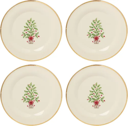 Vista 20 de Lenox Holiday - Juego navideño para postres de 12 piezas, 9.92, rojo y verde