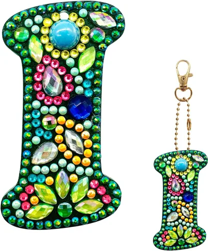 Vista 14 de YOYA Llaveros de Pintura de Diamantes de Doble Cara 5D Letras Kit de Llaveros de Pintura de Diamantes DIY Taladro Completo Arte de Diamantes