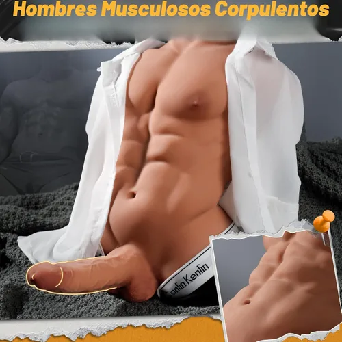Vista 4 de Isskis Muñeca Sexual Masculina Grande de 24 Libras con Consolador Flexible para Mujeres, Polla Enorme Realista 3D de 6.8 Pulgadas, Muñecas Sexuales