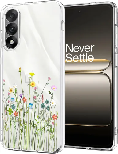 Vista 16 de Unov Funda para OnePlus Nord 4 5G, ramo de flores Patrón en relieve transparente, antideslizante, protector delgado a prueba de golpes, TPU