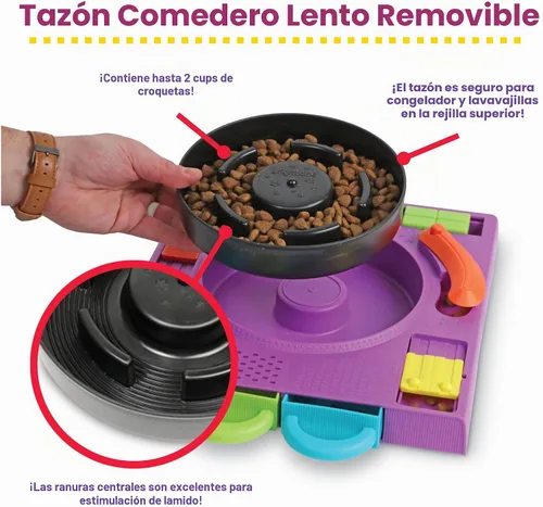 Vista 3 de Learning Resources Brightkins DJ Doggo - Comedero de rompecabezas para perros de alimentación lenta, juguetes de rompecabezas para perros, cuenco