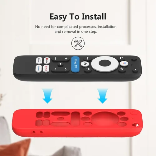 Vista 6 de Funda para Onn Google TV 4K Pro Remote Control 2025, funda de protección completa con cordón, funda de silicona suave para control remoto Onn Google