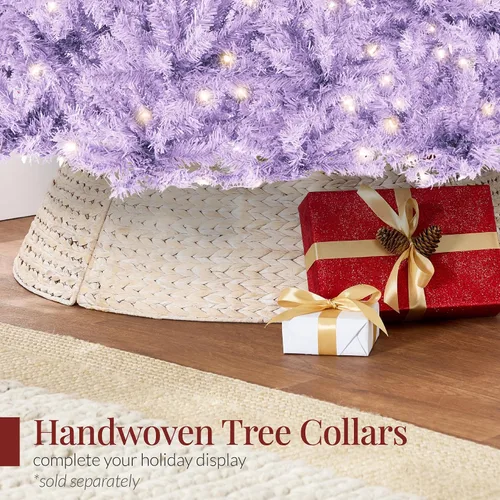 Vista 70 de Best Choice Products Árbol de Navidad azul bebé preiluminado de 6 pies, decoración navideña artificial completa con 947 puntas de rama, 250 luces