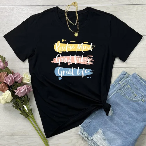 Vista 2 de BLACKMYTH Camisetas lindas de algodón suave para mujer