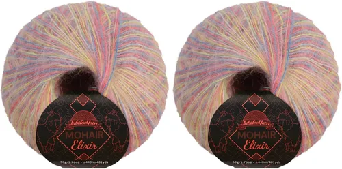 Vista 69 de JubileeYarn Mohair Elixir Yarn - 50g/Skein Baby Wool Blend - Cosmopolitan - 1 Skein
