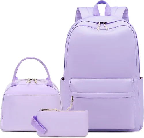 Vista 65 de LOIDOU Mochila para adolescentes y niñas, mochila escolar con lonchera y estuche para lápices, juego de bolsas escolares 3 en 1
