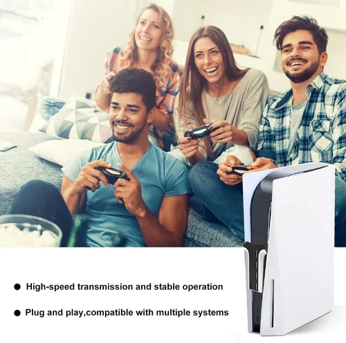 Vista 6 de Hub USB PS5 concentrador USB de 5 puertos para PS5 cargador USB de concentrador de expansión de alta velocidad USB para consola de juegos PS5 con 4