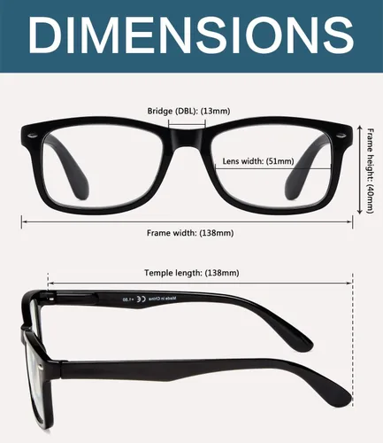 Vista 2 de BLUELESS Gafas de lectura de estilo clásico vintage para mujer y hombre