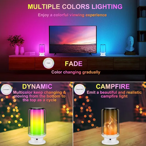 Vista 3 de BIGMONAT Lámpara de mesita de noche para niños con control remoto, luz LED de escritorio que cambia de color con ajuste de temporizador, luz