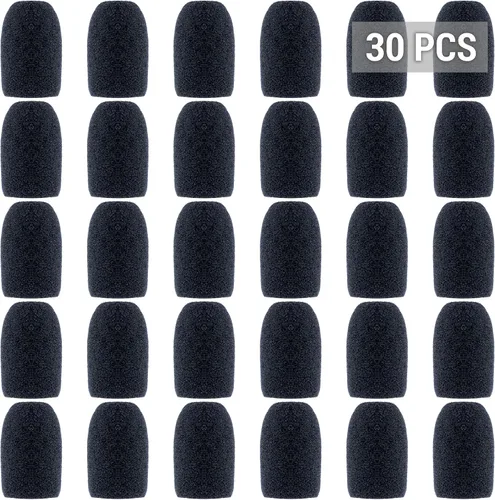 Vista 2 de Paquete de 30 almohadillas de espuma para micrófonos de solapa, protector de micrófono, tamaño pequeño, para micrófonos de solapa pequeña