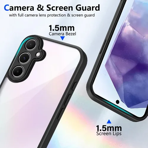Vista 131 de Funda magnética transparente compatible con Xiaomi 17T, color negro 2 en 1 PC + TPU cubierta de teléfono a prueba de golpes, carcasa protectora