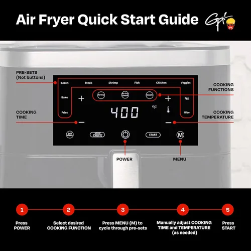 Vista 8 de Guy Fieri's Flavortown Freidora de aire de vapor de 6.5 cuartos de galón con tecnología Moisture Lock, combinación programable de vapor y freidora