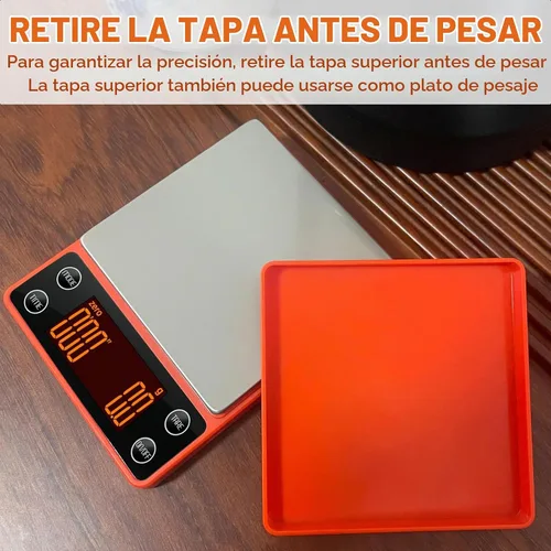 Vista 6 de Báscula de café espresso con temporizador de precisión de 6.6 lbs/0.004 oz, báscula digital de café para verter sobre café, portátil, recargable