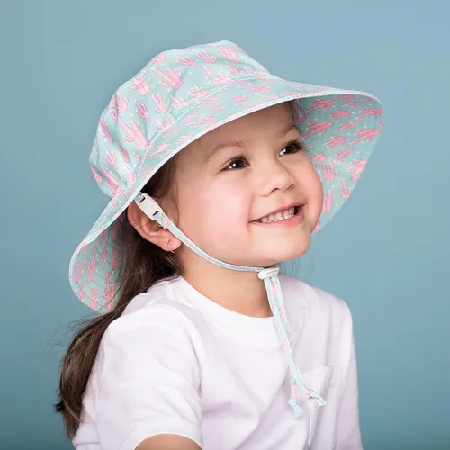 Vista 4 de JAN & JUL Gorros de sol de algodón Grow-with-Me para niñas para bebés y niños