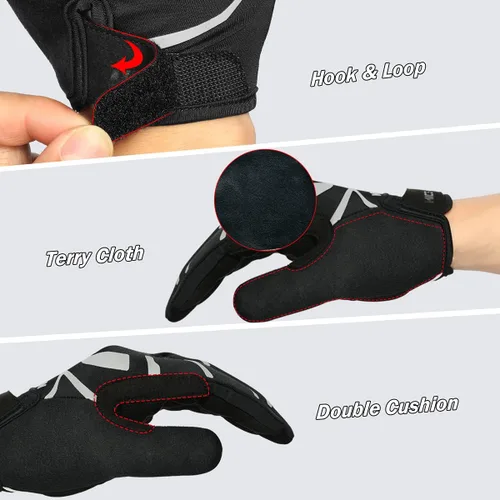 Vista 5 de NICEWIN Cycling Bike Gloves Men Women, Padded Anti-Slip Mountain Bike Gloves, Touch Screen Full Finger Road Bicycle Biking Gloves