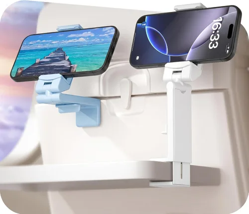 Vista 14 de Perilogics - Soporte universal para teléfono en vuelo de avión. Visualización manos libres con rotación multidireccional de 360 grados.