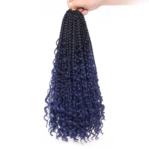 Vista 30 de Unionbeauty - 8 paquetes de trenzas bohemias de diosa en caja, de ganchillo de pelo para mujer negra, 8 pulgadas de trenzas de caja bob bohemias
