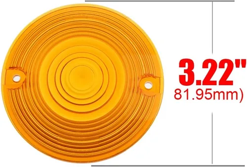 Vista 3 de NTHREEAUTO - Cubierta de lente de luz direccional plana de 3 1/4 pulgadas ámbar compatible con Harley Touring Electra Glide Road King Softail