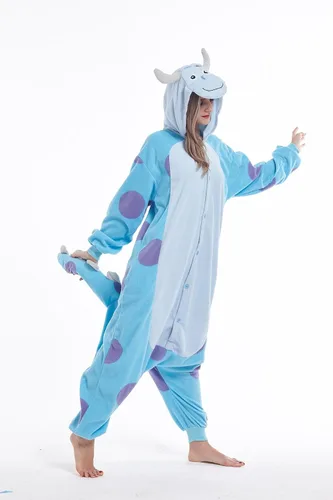 Vista 7 de Animal Sulley Monster Adult Onesie Unisex One-Piece Cosplay Costume Pajamas For Men Women