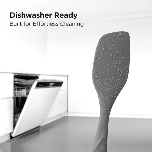 Vista 6 de Kitchen Mama WaltzGrip - Espátula de raspado de silicona platinada: resistente al calor, sin costuras, antiadherente para utensilios de cocina