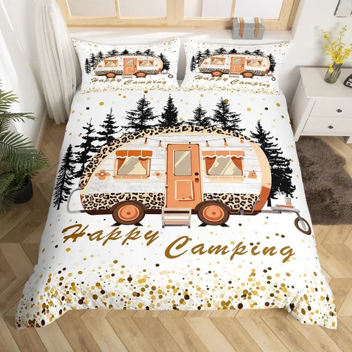 Vista 22 de Erosebridal Camper Bedding - Juego de ropa de cama de 2 piezas, estilo rústico de granja, juego de ropa de cama de campamento para adolescentes