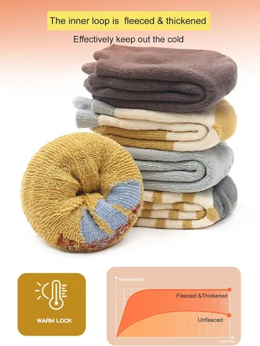 Vista 3 de Calcetines de agarre antideslizantes para bebés y niños pequeños, cálidos, gruesos, antideslizantes, calcetines para niñas y niños recién nacidos, 6