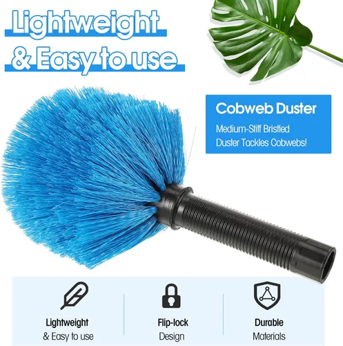 Vista 3 de 9 piezas Twist on Cobweb Duster a granel para limpieza empresa de limpieza Cepillo removedor de telaraña cepillo de telaraña accesorio de cabeza