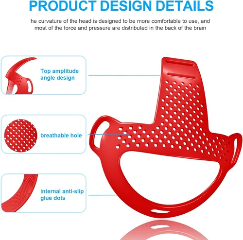 Vista 6 de VR Head Strap Pad for Quest 3 Headset Accessories, TPU Head Strap Cushion for Quest 3 Head Strap, Bracket for The Back of The Head Headstrap (Red)