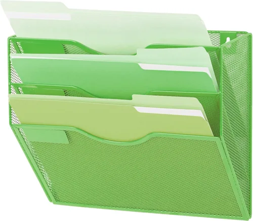 Vista 46 de EASEPRES Organizador de archivos de malla de 3 bolsillos para colgar en la pared, carpeta de papel para correo montada en la pared, organizador