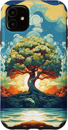 Vista 8 de iPhone 16 Sunrise Spiritual Sun Water Tree of Life Case