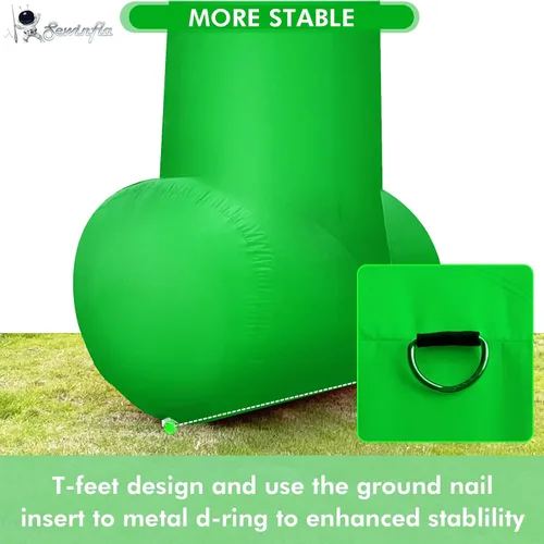 Vista 4 de Arco inflable de 20 pies de línea de acabado verde con potente soplador, arco inflable hexagonal al aire libre para carreras de 5 K, fiesta